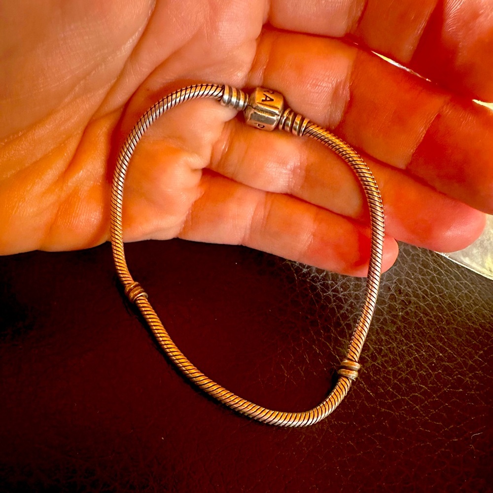 Pandora bracelet / moments barrel clasp snake chain 8.3 inches.